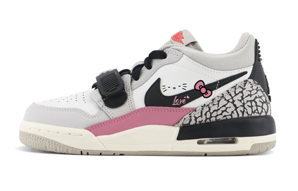 Jordan Legacy 312 Low-Top Vintage Basketball Shoes GS Pink White Black