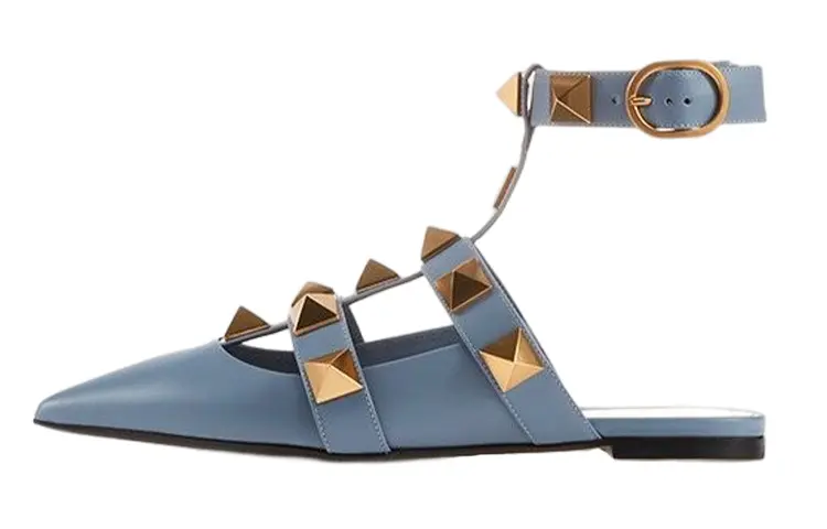 Valentino Roman Stud Casual Shoes Women's Dusty Blue