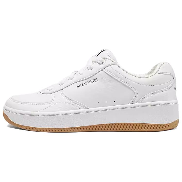 Skechers Court Classics Low Top Skateboard Shoes Men's White Yellow