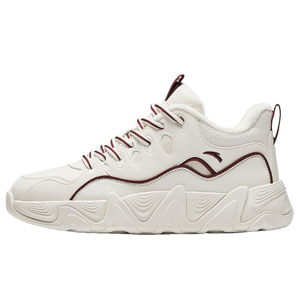 Anta Life Collection Anti-Slip Wear-Resistant Low-Top Skateboard Shoes Women's White Red