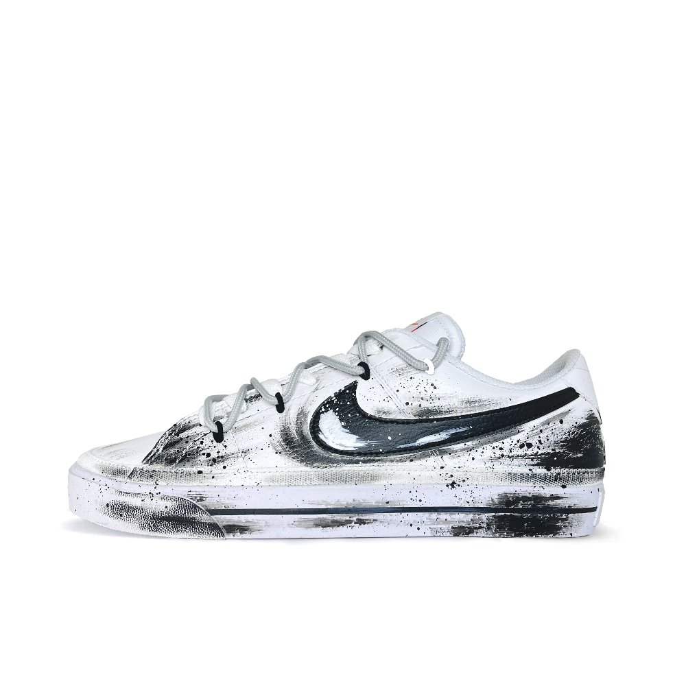 Nike Court Legacy Slip Resistant, Abrasion Resistant, Breathable Low Top Skateboard Shoes Men's Black White