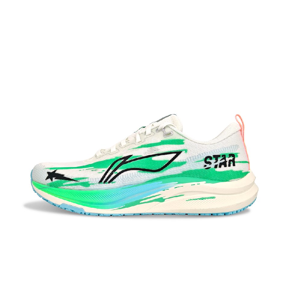 LiNing Red Hare 8 Slip Resistant, Abrasion Resistant, Breathable Low Top Casual Running Shoes Men's White Green