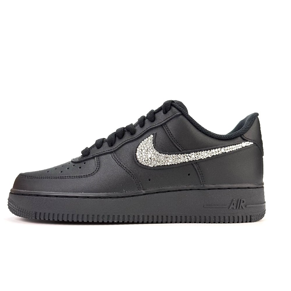 Nike Air Force 1 Diamond Shadow Abrasion Resistant Breathable Low Top Skateboard Shoes Unisex Black