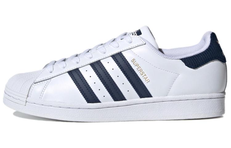 Adidas Originals Superstar Shoes 'Cloud White Navy Blue'