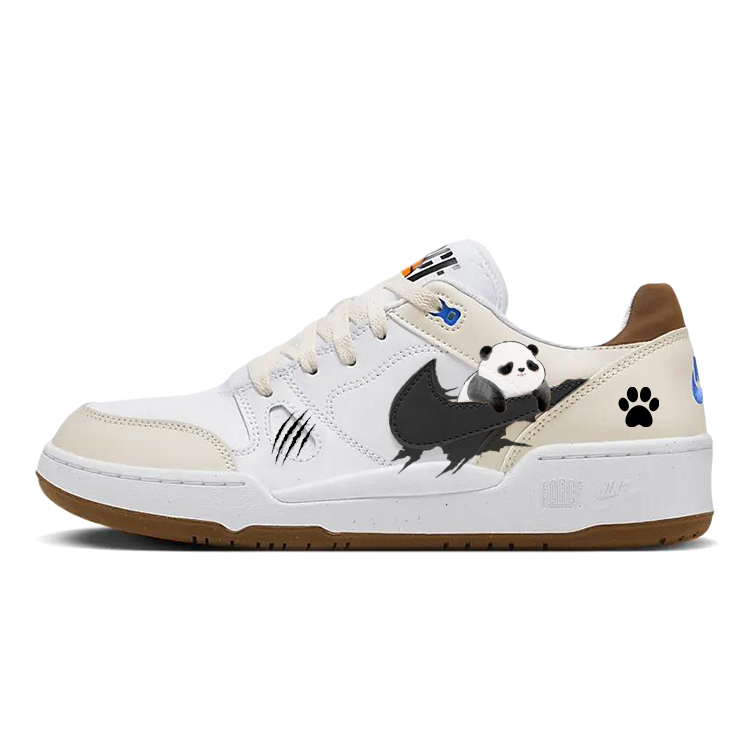 Nike Full Force Slip-Resistant Cushioning Wear-Resistant Low-Top Skateboard Shoes Men's Brown White