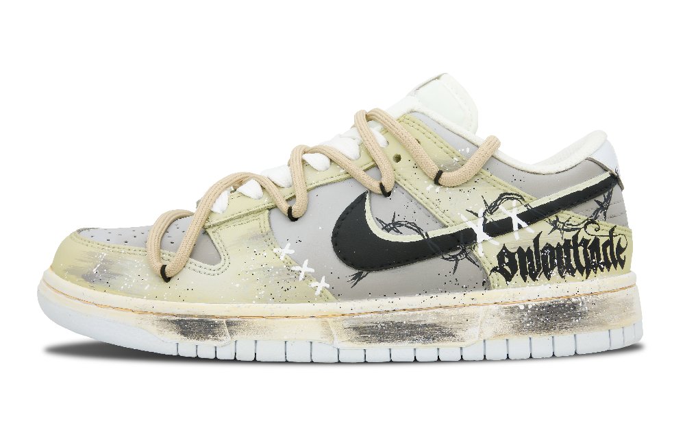 Nike Dunk Low-Top Skateboard Shoes Men's Yellow