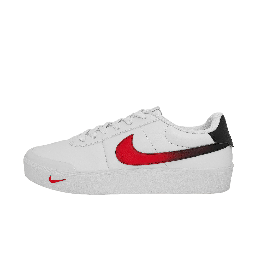 Nike Court Shot Silver Vermilion Slip Resistant, Abrasion Resistant, Lightweight Low Top Skateboard Shoes Unisex White