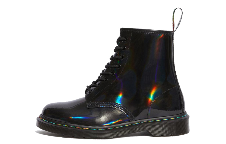 Dr. Martens 1460 Black Rainbow Lace Up Ankle Boots Black