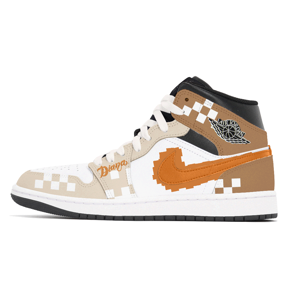 Jordan Air Jordan 1 Dusty Orange Abrasion Resistant Mid Top Vintage Basketball Shoes Men's Orange