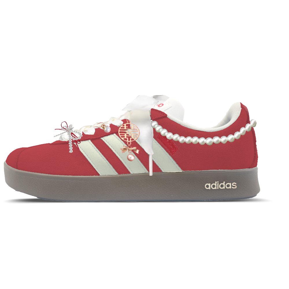 Adidas Neo VL Court 2.0 Celebrate Slip Resistant Low Top Skateboard Shoes Unisex Red