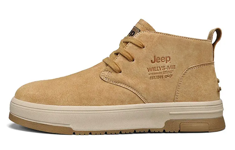 Jeep Wear resistant And Lightweight Mid Top Casual Shoes Men's Earth Yellow