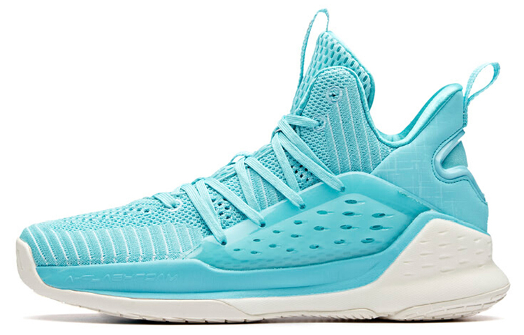 Anta Water Flower 1 KT Cushioning Anti-Slip And Wear-Resistant Mid-Top Performance Basketball Shoes Men's Blue White