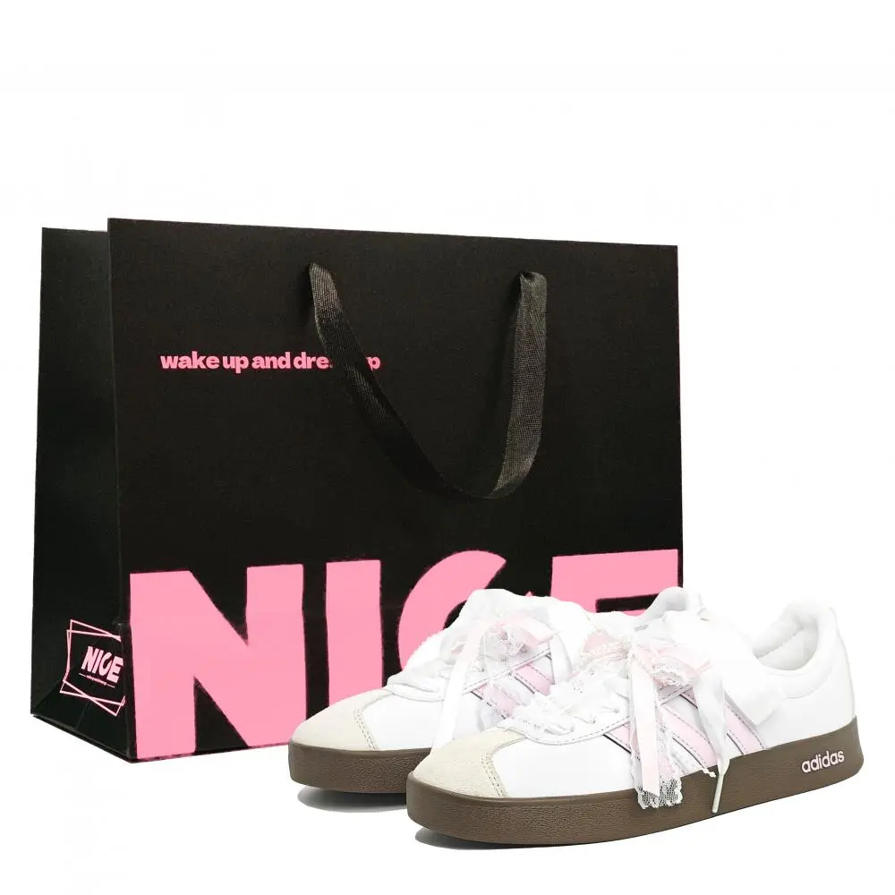 Adidas Neo VL Court 2.0 Fresh Look Girlish Box Low top Skateboard Shoes Unisex Pink White