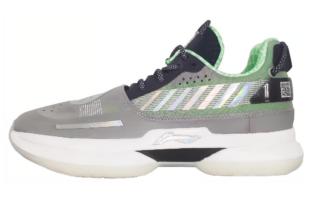 LiNing WOW 7 Way Of Wade 7 TEB Cushioning Coverage Support Low Top Basketball Shoes Men's Gray Green