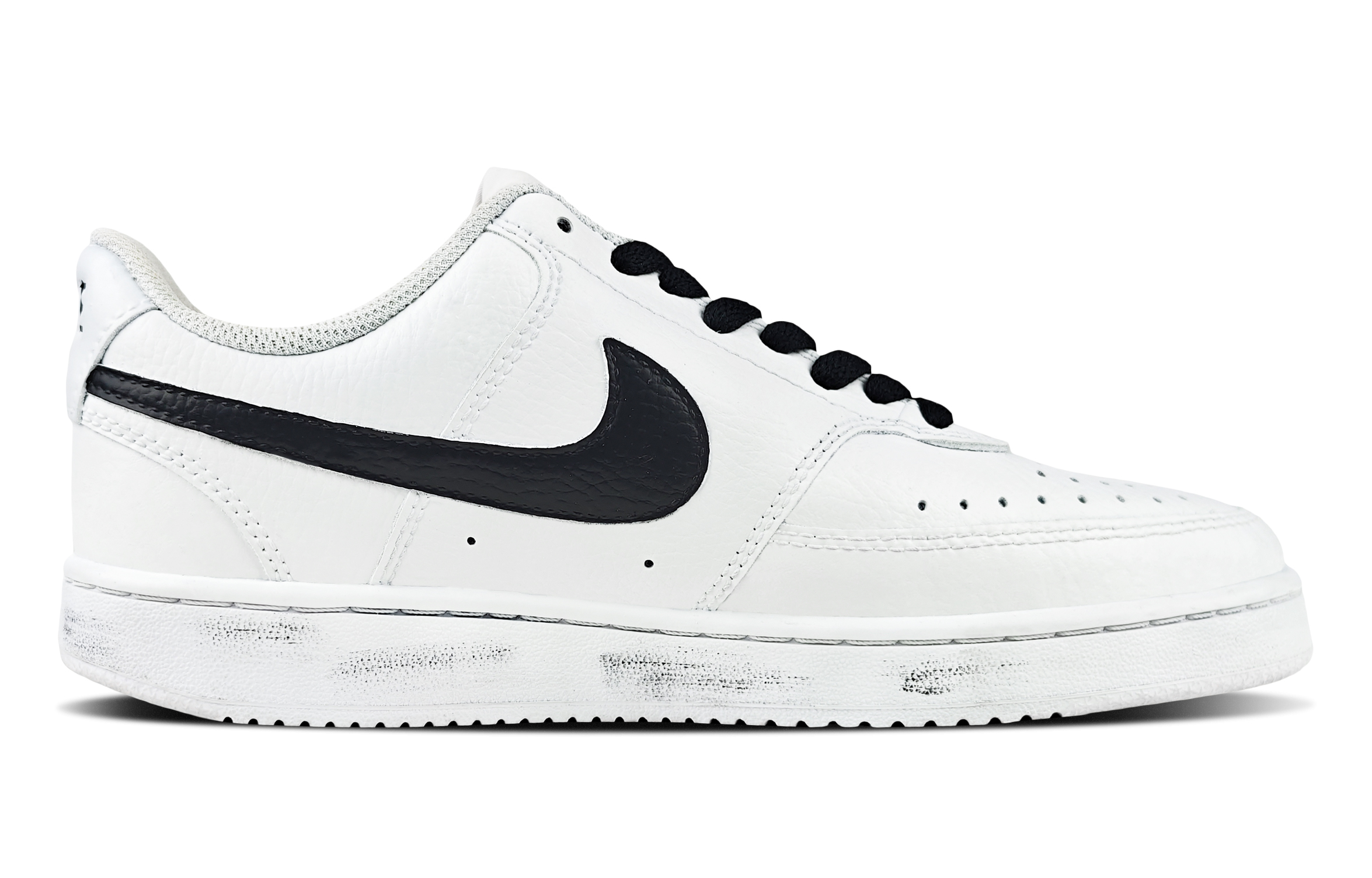 Nike Court Vision 1 Party Abrasion Resistant Low top Skateboard Shoes Men's Black White