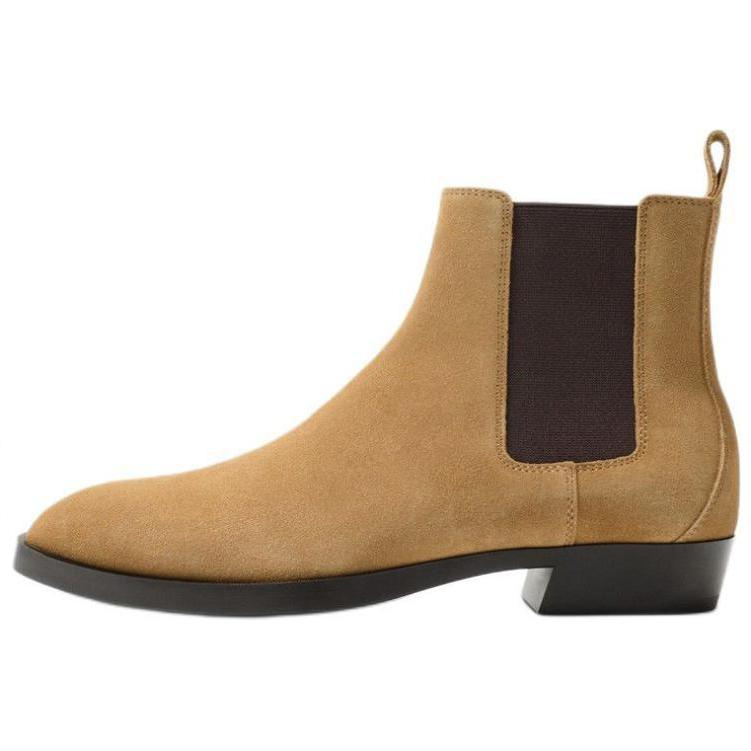 ZARA Short Chelsea Boots Men's Sandy Brown