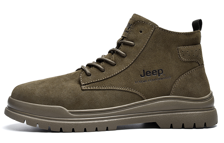 Jeep Ankle-Length Martin Boot High-Top Men's Army Green