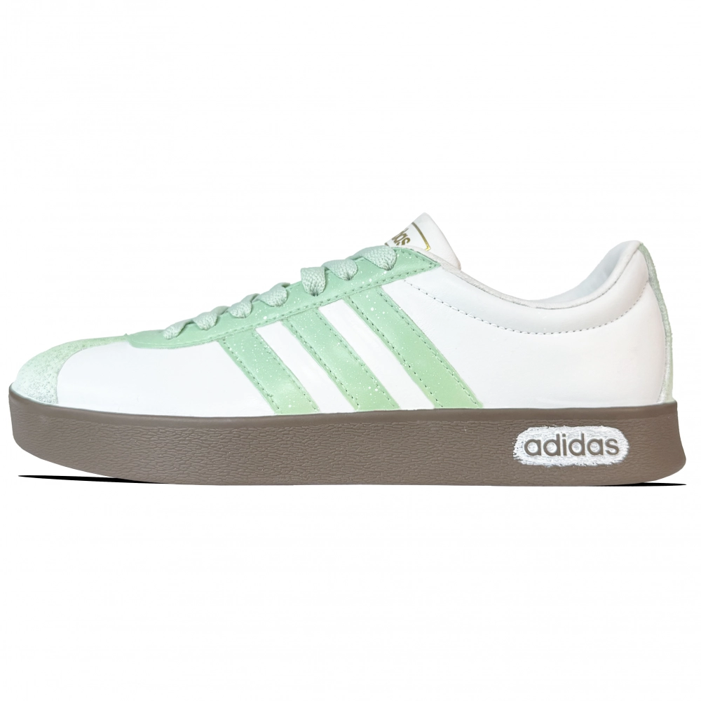 Adidas Neo VL Court 2.0 Non slip Lightweight Low top Skateboard Shoes Unisex White Green
