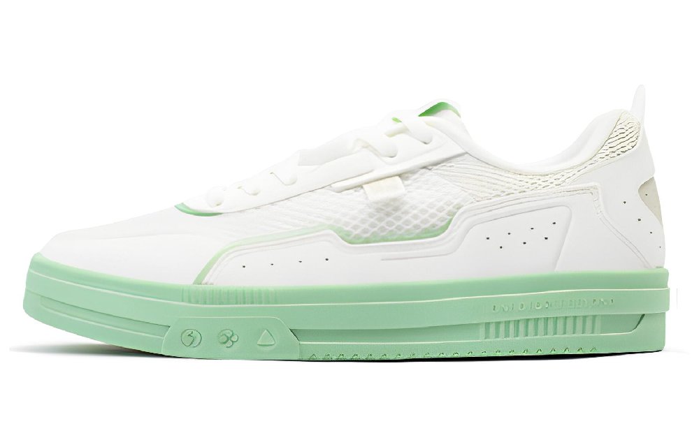 361° Non-slip Wear-resistant Shock Absorption Low-Top Skateboard Shoes Women's White Green