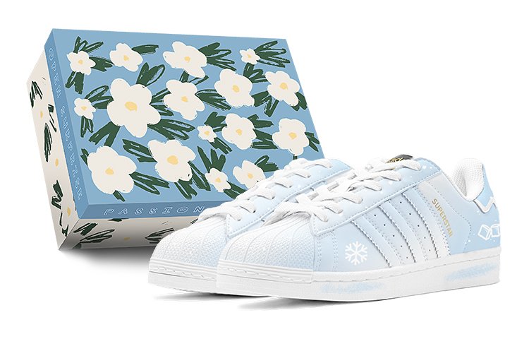 Adidas Originals SUPERSTAR Anti Slip Wear Resistant Low Top Skateboard Shoes Unisex Blue White