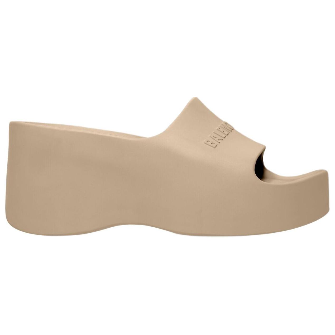 Balenciaga Logo-embossed Platform-wedge Slides
