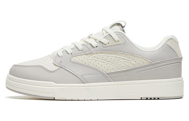 Anta Anti Slip Wear Resistant Low Top Skateboard Shoes Men's Gray White