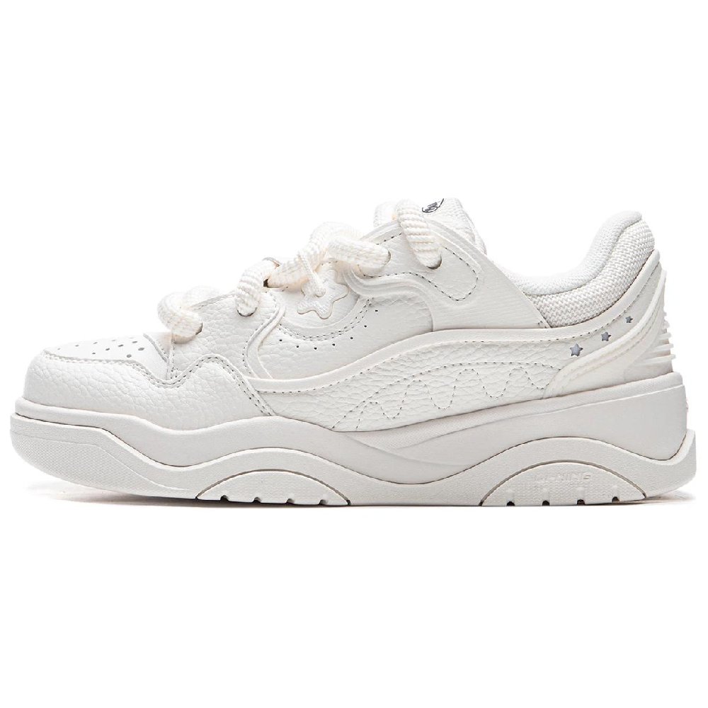 LiNing Zhi Cheng 2.0 Cushioning Breathable Height Increasing Low Top Skateboard Shoes Women's White