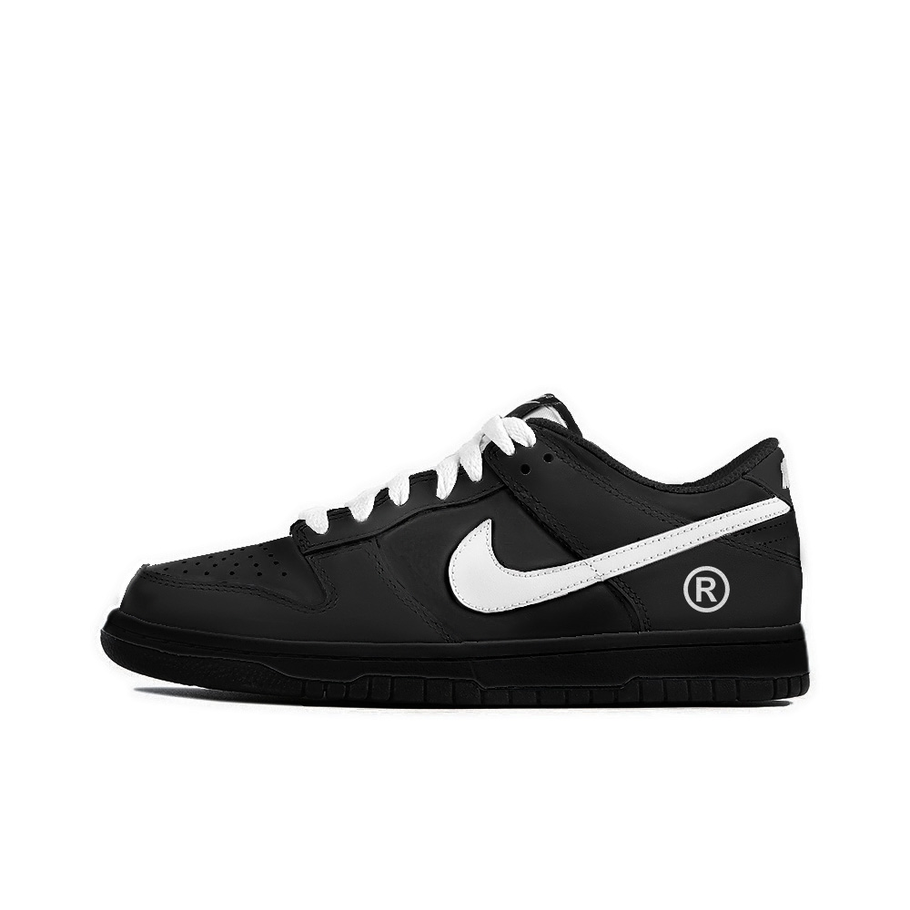 Nike Dunk Young Cypress Anti-Slip Wear-Resistant Low-Top Skateboard Shoes Unisex Black White