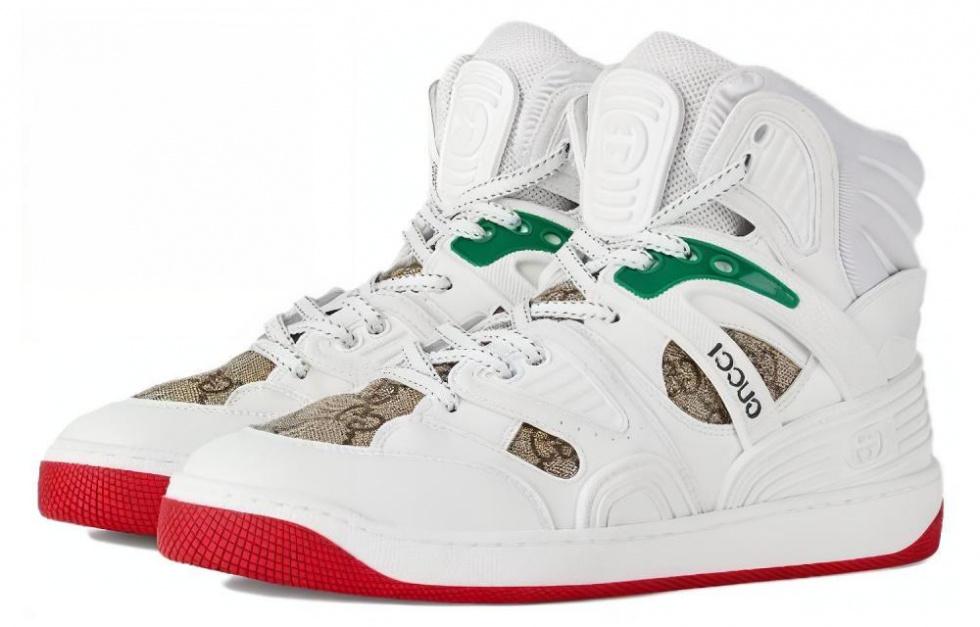 GUCCI Women's Basket Sneaker High 'White Demetra Red' Women's