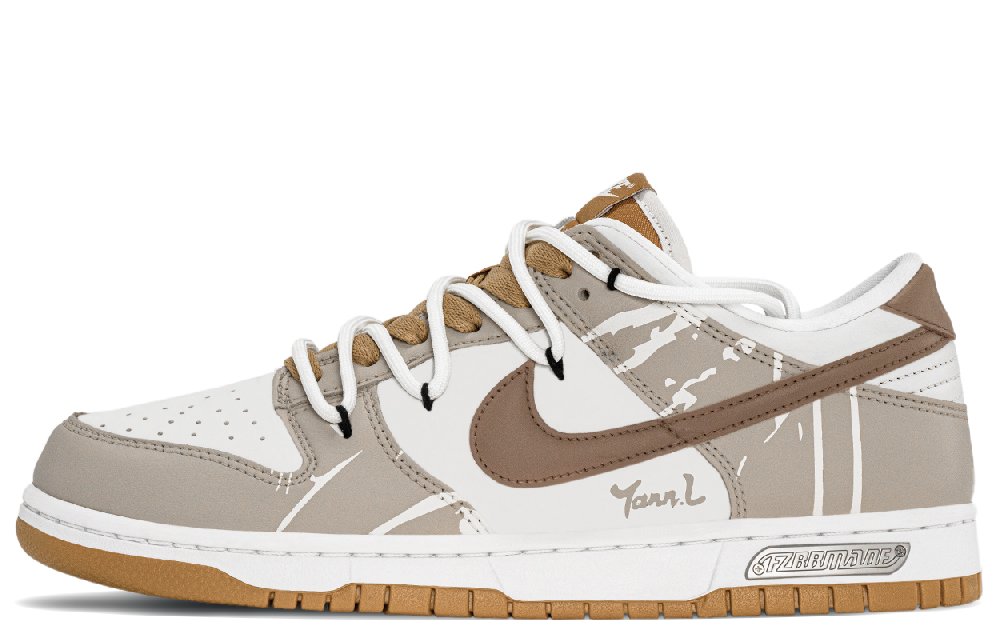 Nike Dunk Slip Resistant Low Top Skateboard Shoes Men's White Brown