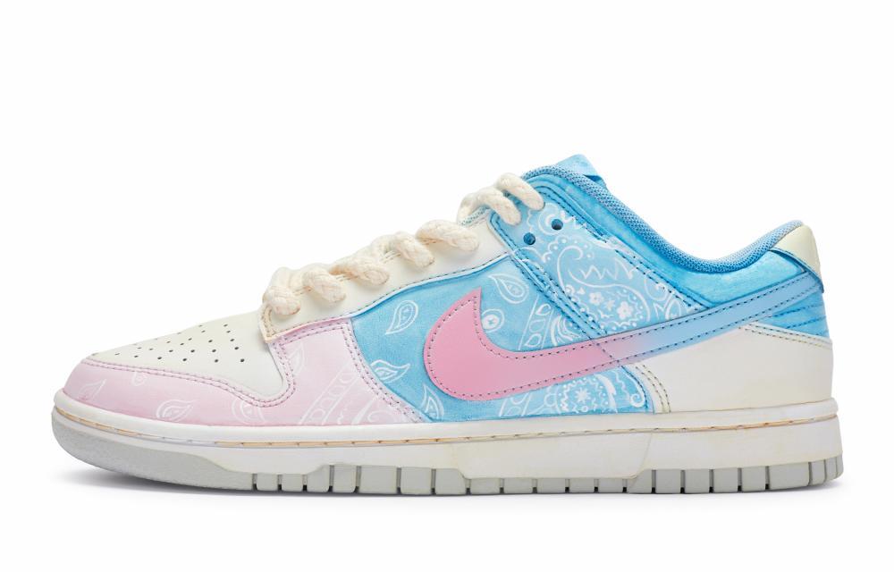 Nike Dunk Low Top Skateboard Shoes GS Blue Pink Beige