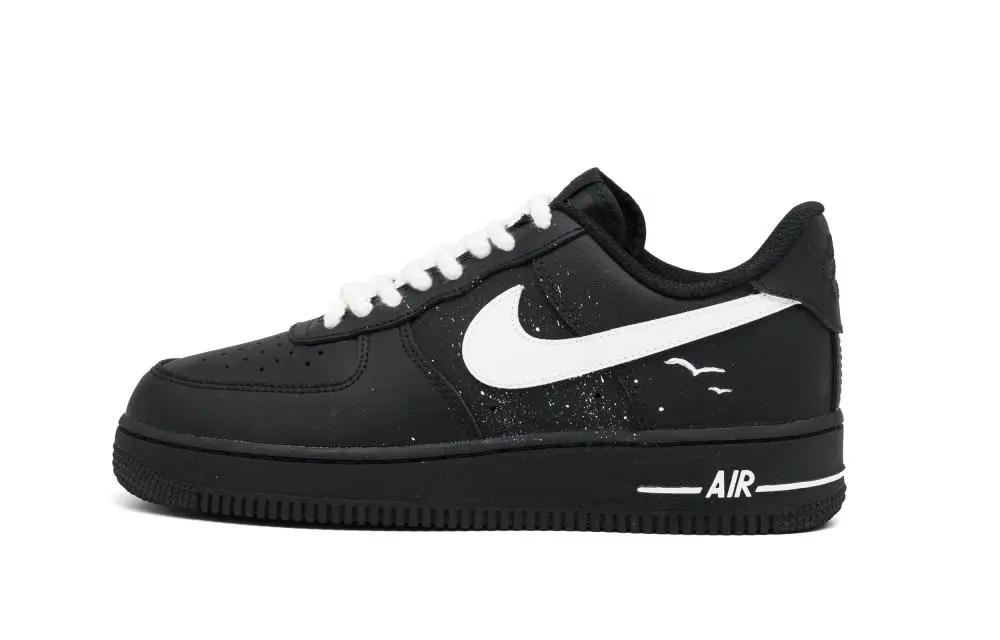 Nike Air Force 1 Cushioning, Wear Resistant Low top Skateboard Shoes Unisex Black