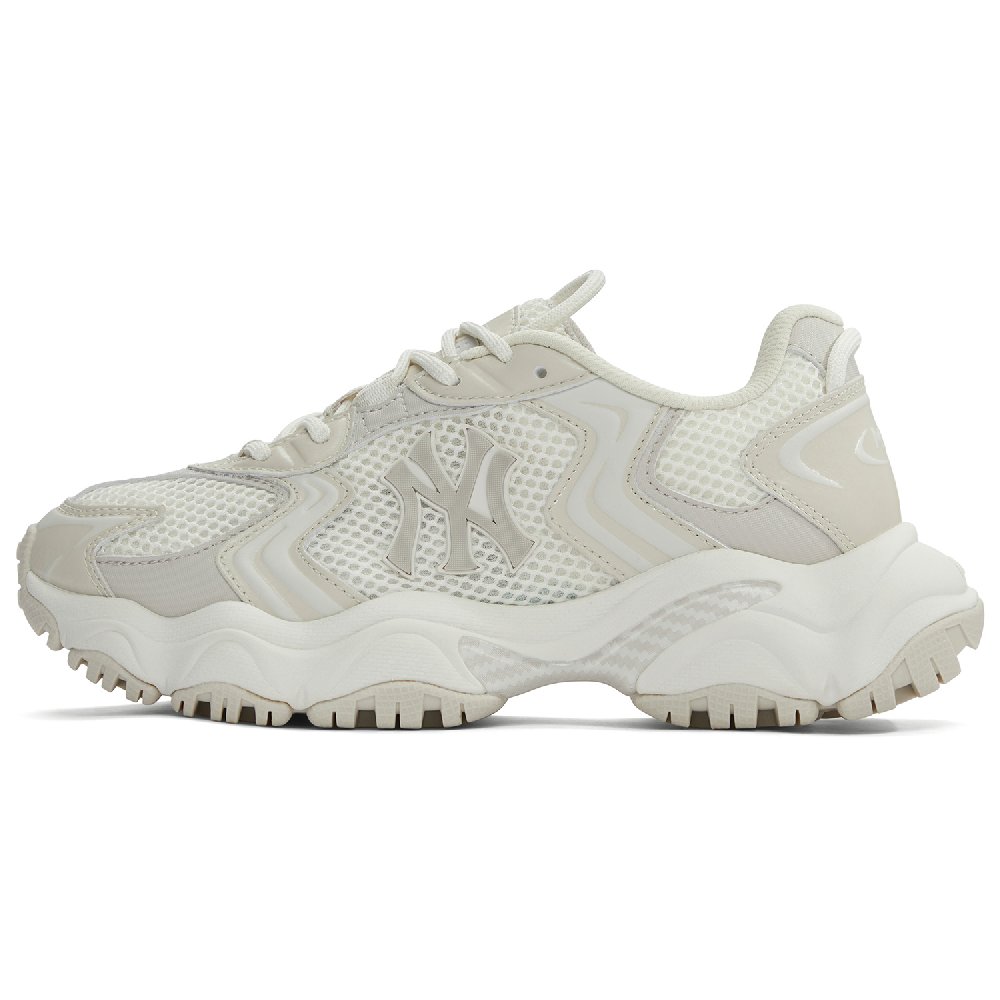 MLB New York Yankees Anti Slip Wear Resistant Low Top Chunky Sneakers Unisex Ivory