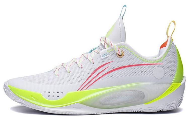 LINING Wade 808 2 Basketball Shoes Men Low Top Standard White/Neon Fruit Red