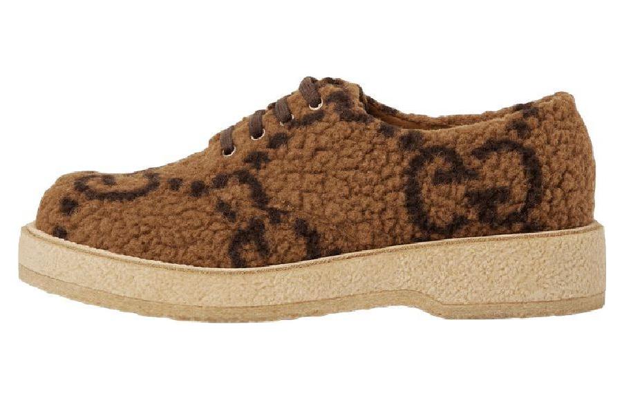 GUCCI Lace Up Shoe 'GG Canvas   Brown'