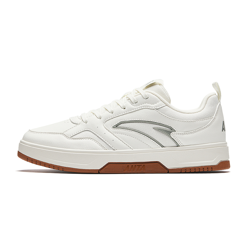 Anta Lightweight White Sneakers Height Increasing Lightweight Low-Top Skateboard Shoes Men's Ivory White