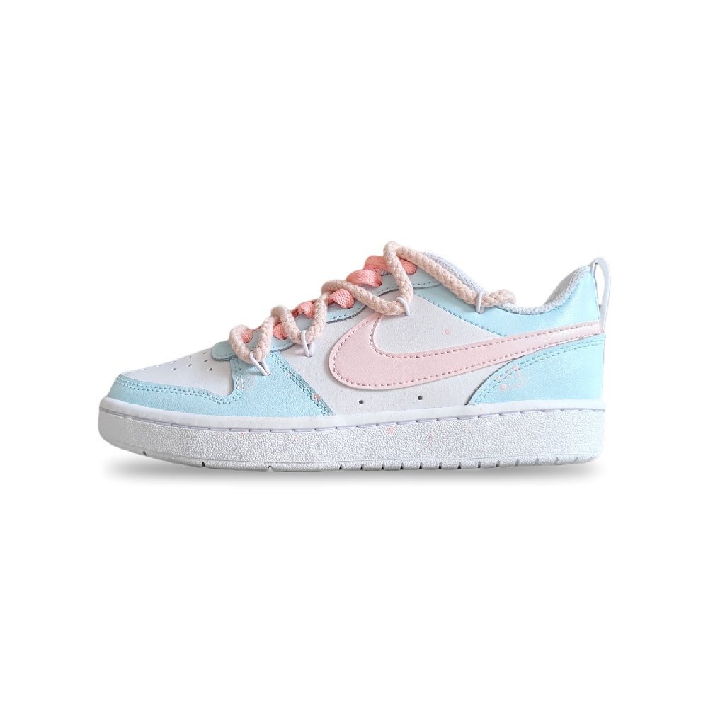 Nike Court Borough Low Milk Candy Cake Slip-Resistant Cushioning Lightweight Low-Top Skateboard Shoes GS Blue White