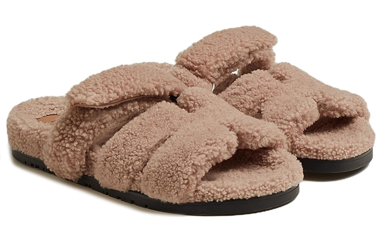 HERMES Chypre Sandal Pink Woolskin Women's купить в интернет-магазине Yoocart с быстрой доставкой по России.