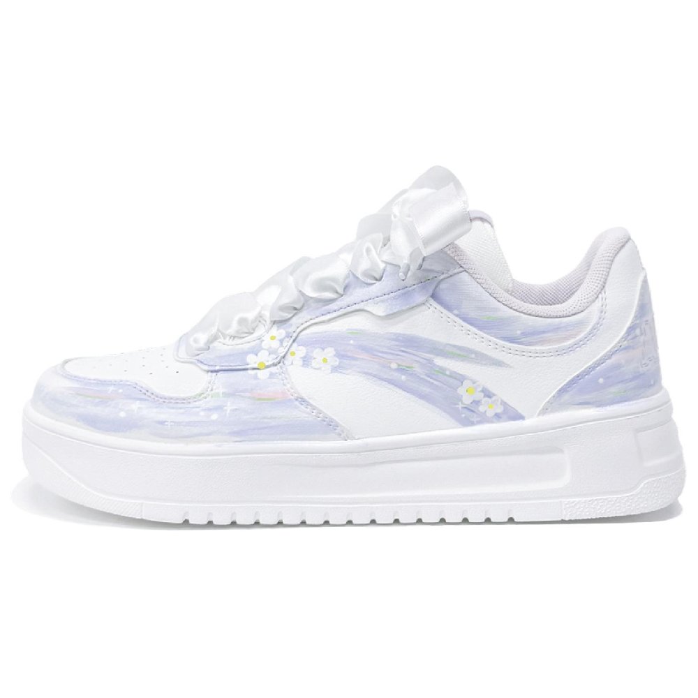 Anta Anti Slip Wear Resistant Low Top Skateboard Shoes Women's Light Purple