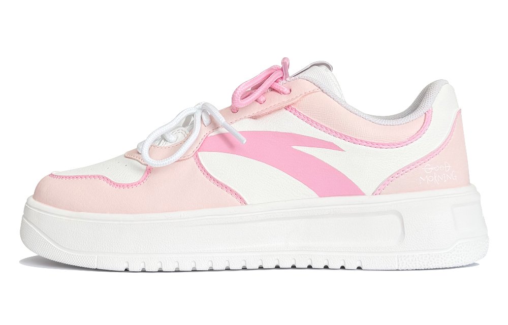 Anta Life Collection Slip-Resistant Cushioning Low-Top Skateboard Shoes Women's Pink White