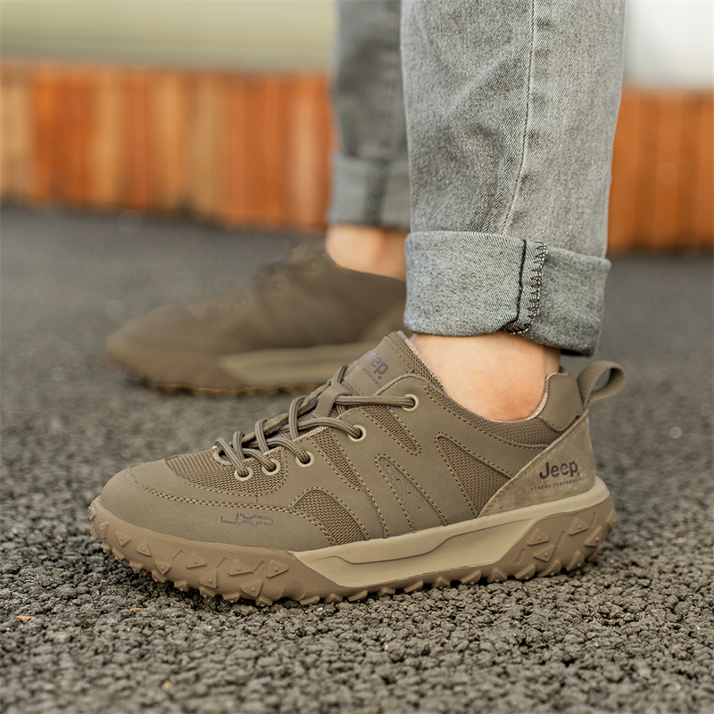 Jeep Moisture-Wicking Low-Top Hiking Shoes Men's Khaki купить в интернет-магазине Yoocart с быстрой доставкой по России.