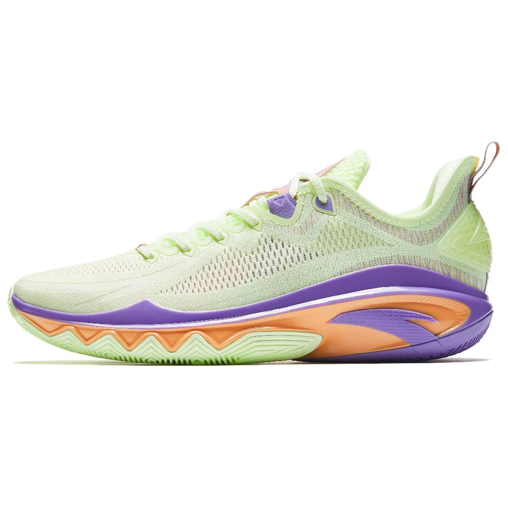 Anta Swagger 2 Cushioning, Abrasion Resistant, And Resilient Properties Low Top Basketball Shoes Men's Green Purple