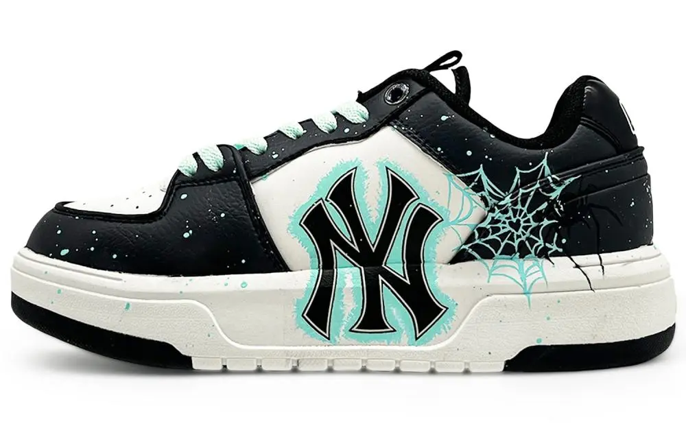 MLB Chunky Liner EIGHT No Sleep Abrasion Resistant Low Top Skateboard Shoes Unisex Black Blue