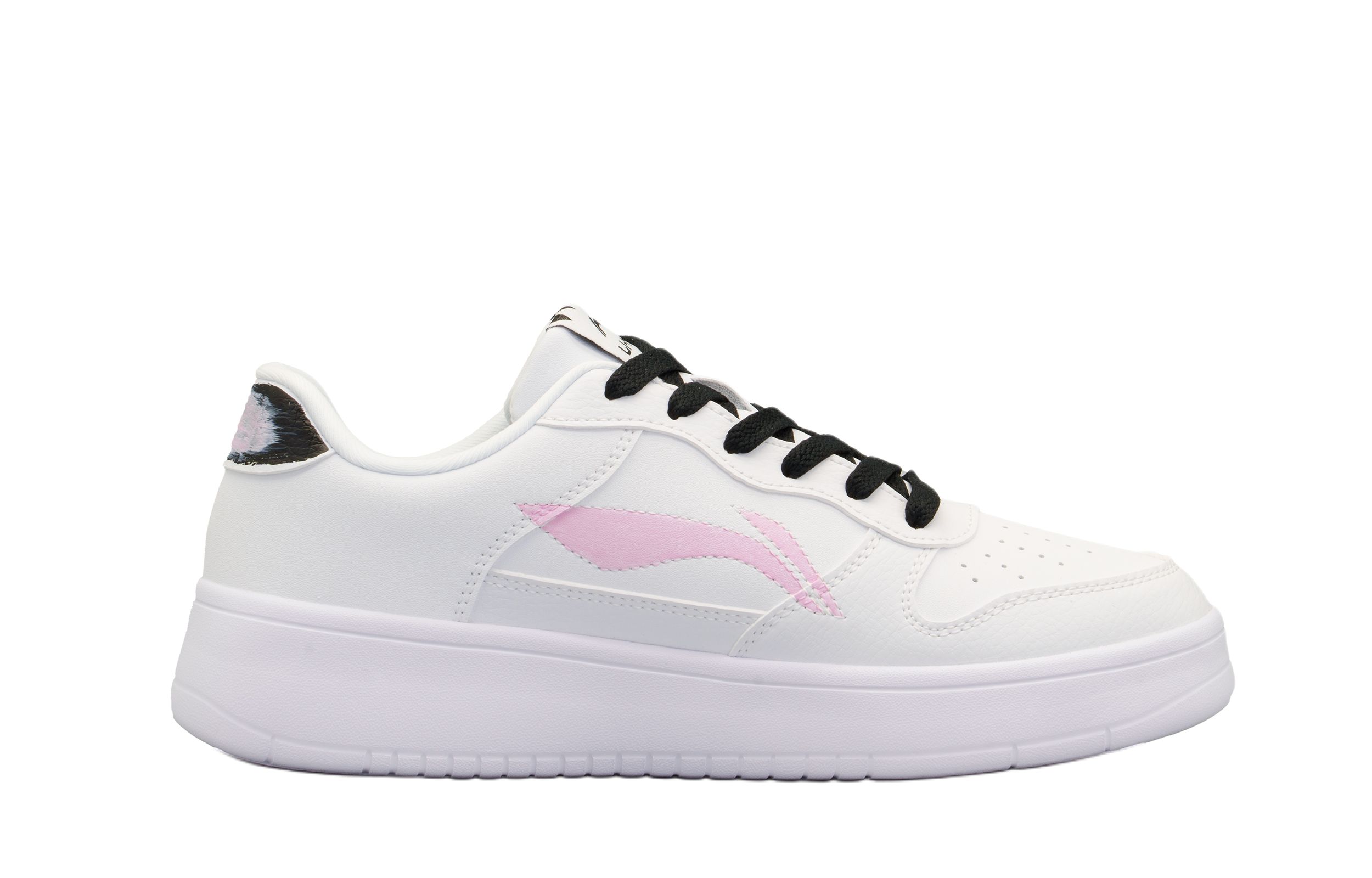 LiNing Pontoon Boats Anti Slip And Wear Resistant Height Increasing Low top Skateboard Shoes Unisex White Pink