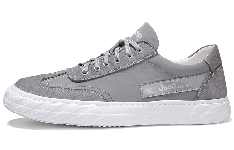 Jeep Skateboard Shoes Men Low Top Gray