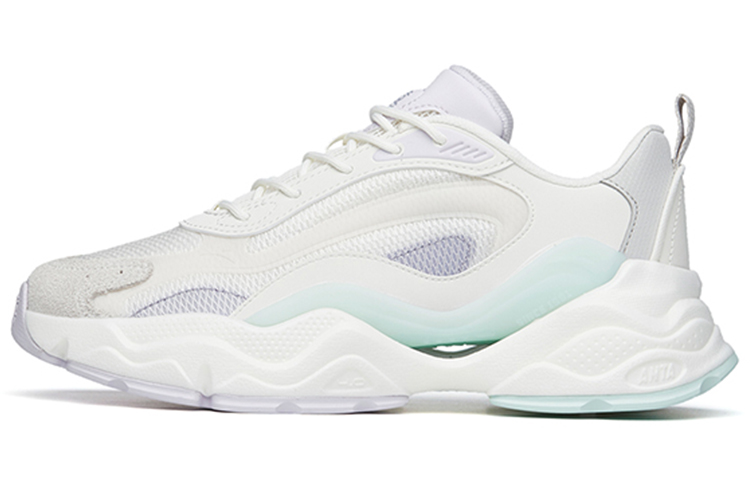 Anta Millennium 4.0 Cushioning Anti-Slip And Wear-Resistant Low-Top Chunky Sneakers Women's White Purple Gray