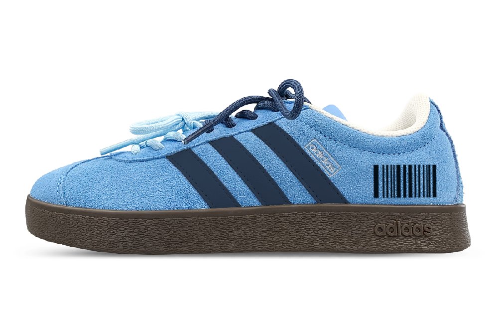 Adidas Vl Court Anti-Slip Wear-Resistant Low-Top Skateboard Shoes Unisex Blue