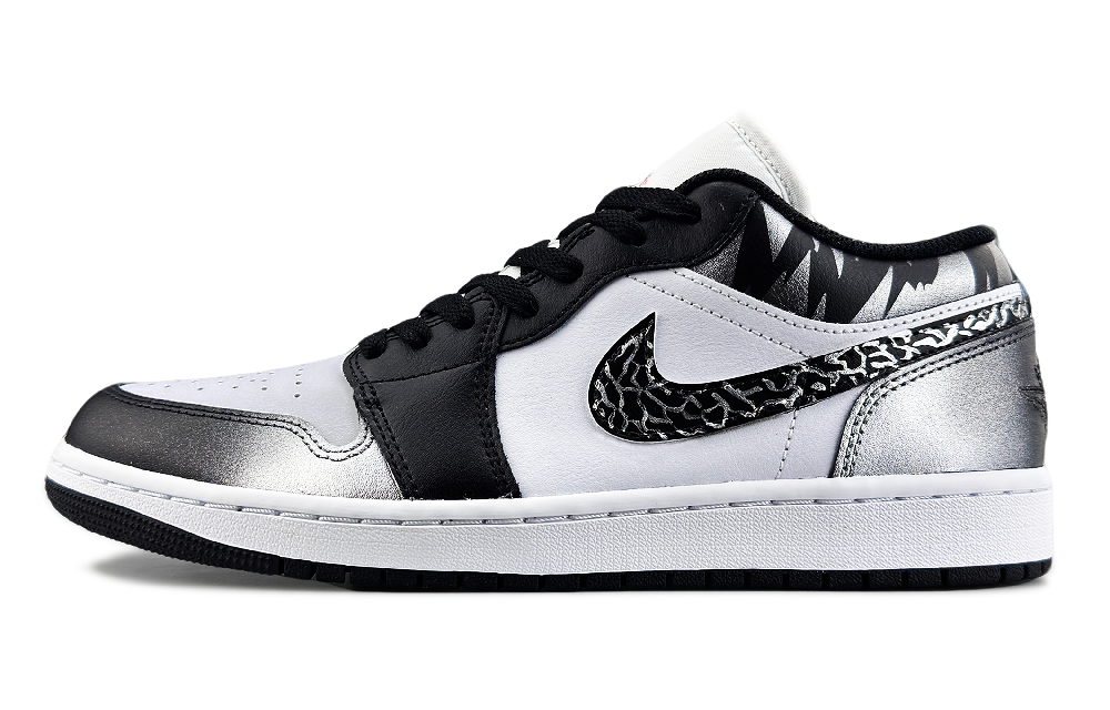Jordan Air Jordan 1 Abrasion Resistant Low Top Vintage Basketball Shoes Unisex Moonrock Silver Gray