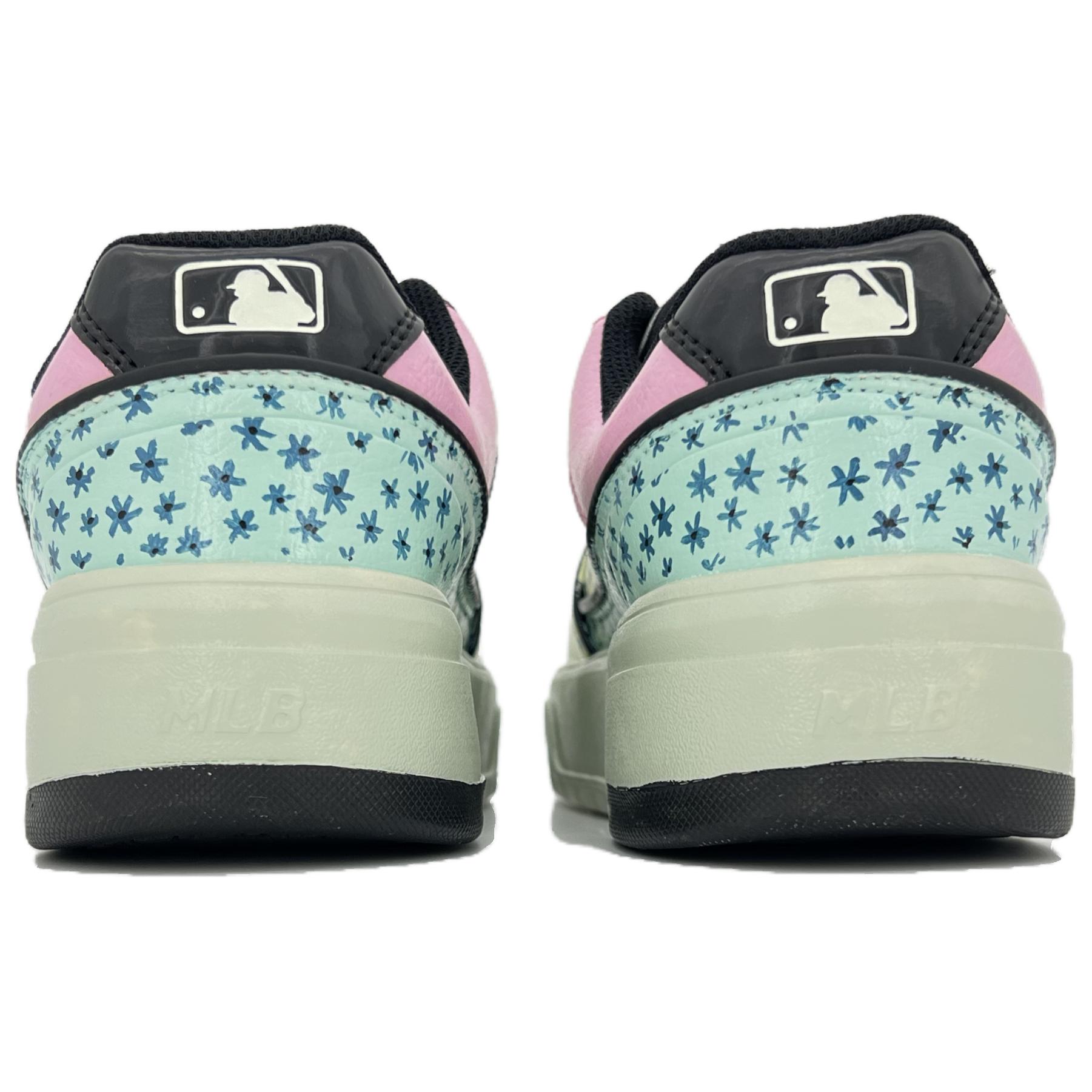 MLB Chunky Liner Anti-Slip Wear-Resistant Low-Top Skateboard Shoes Unisex Yellow Pink