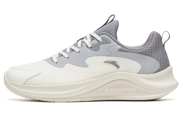 Anta Walk Anti Slip Wear Resistant Low Top Sprint Running Shoes Men's White Gray